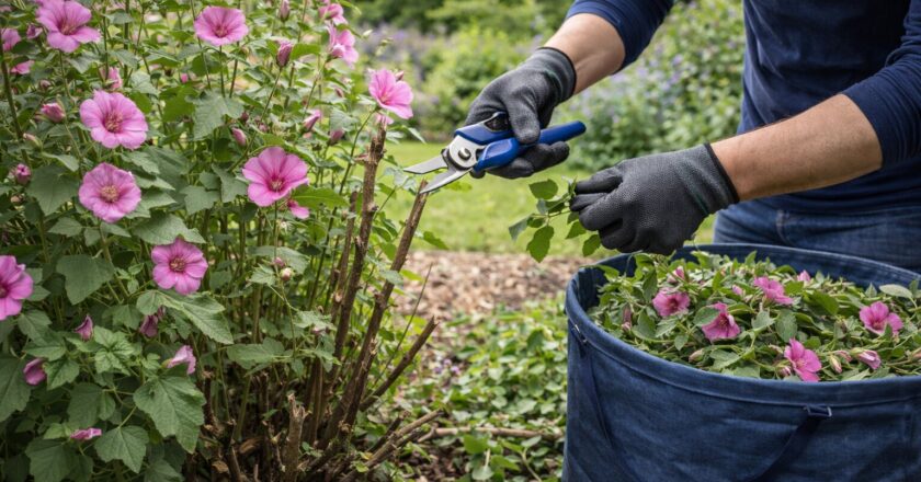 Lavatera snoeien voor een rijke bloei en een sterke struik